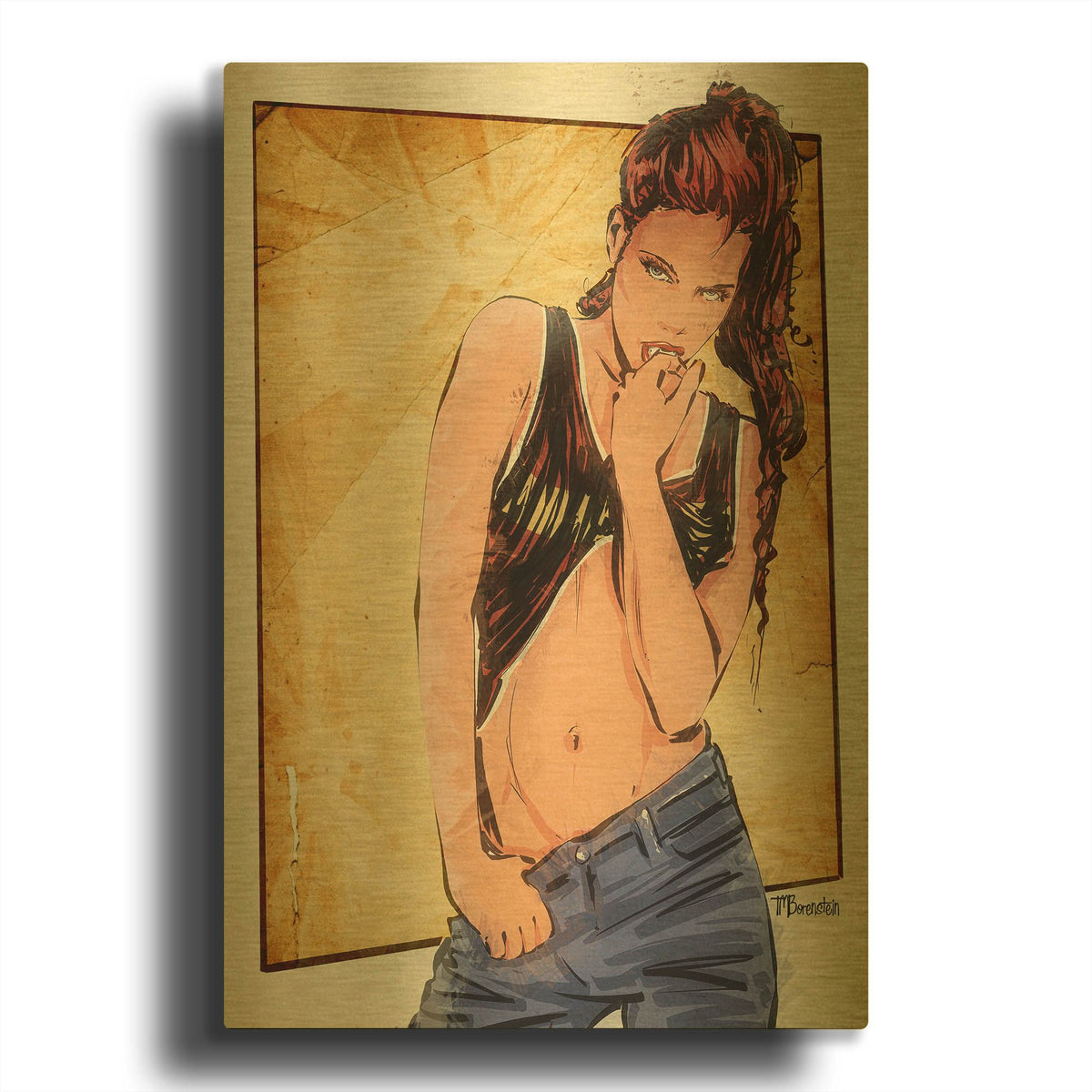 'Shadowless' By TM Borenstein Gold Metal Wall Art
