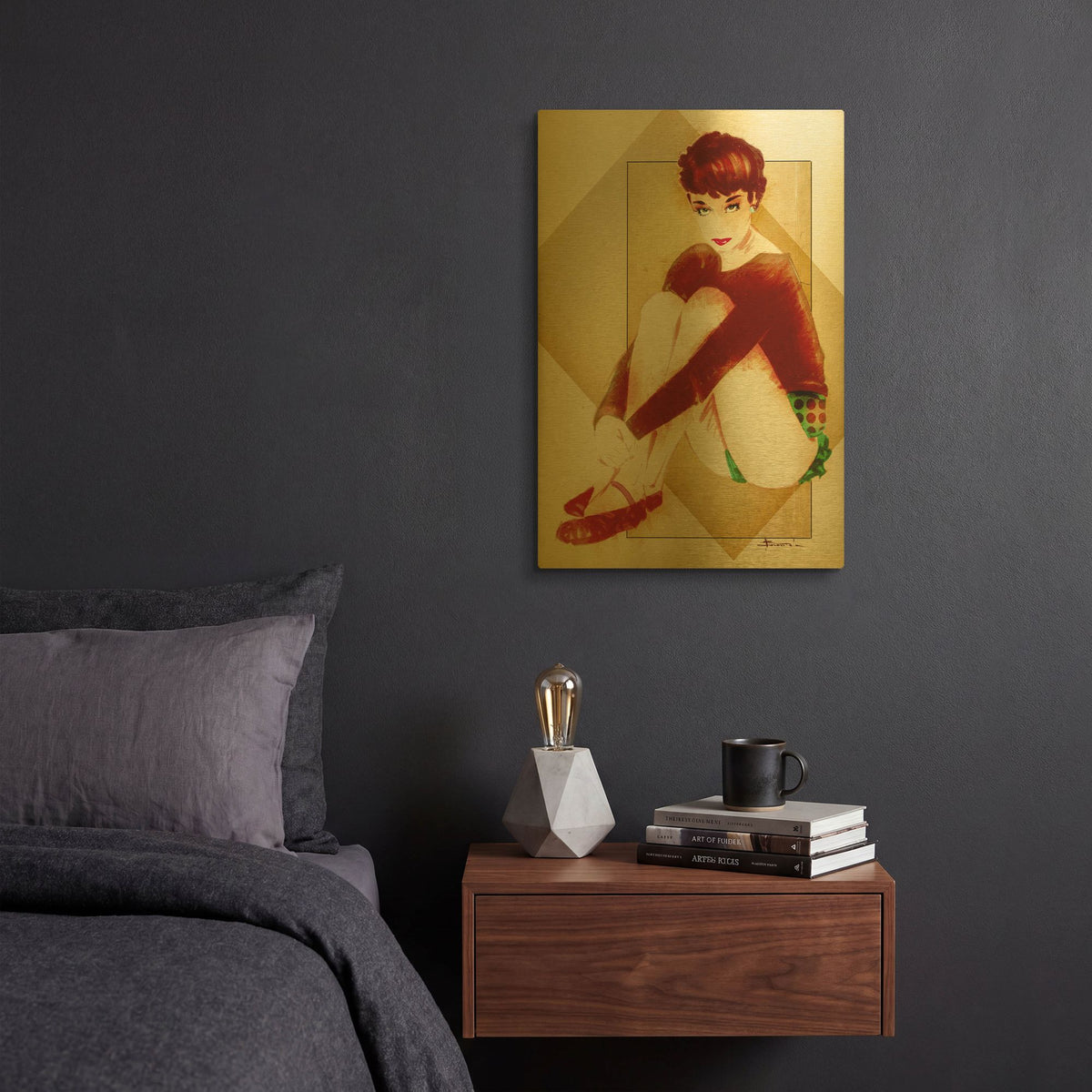 'Pixie' By TM Borenstein Gold Metal Wall Art