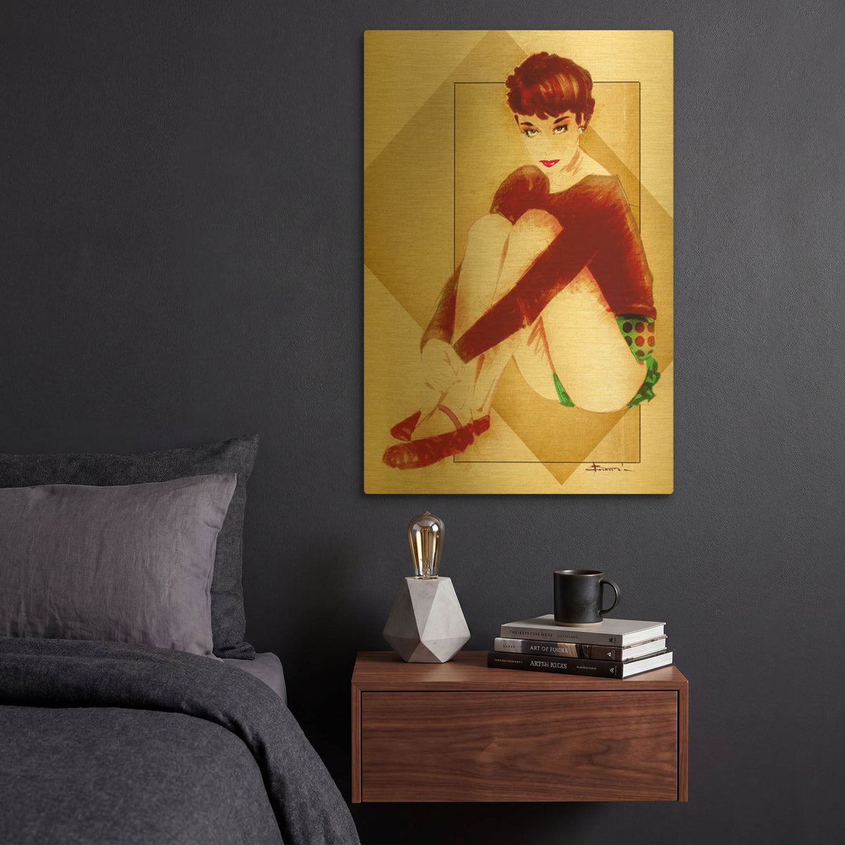 'Pixie' By TM Borenstein Gold Metal Wall Art