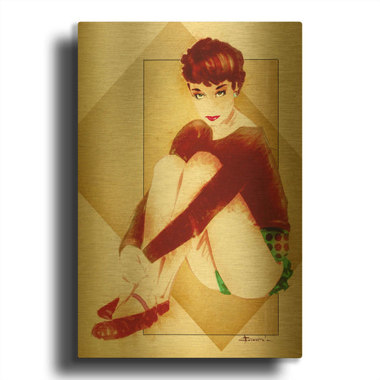 'Pixie' By TM Borenstein Gold Metal Wall Art