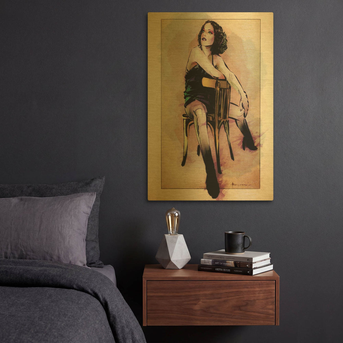 'Up Next' By TM Borenstein Gold Metal Wall Art