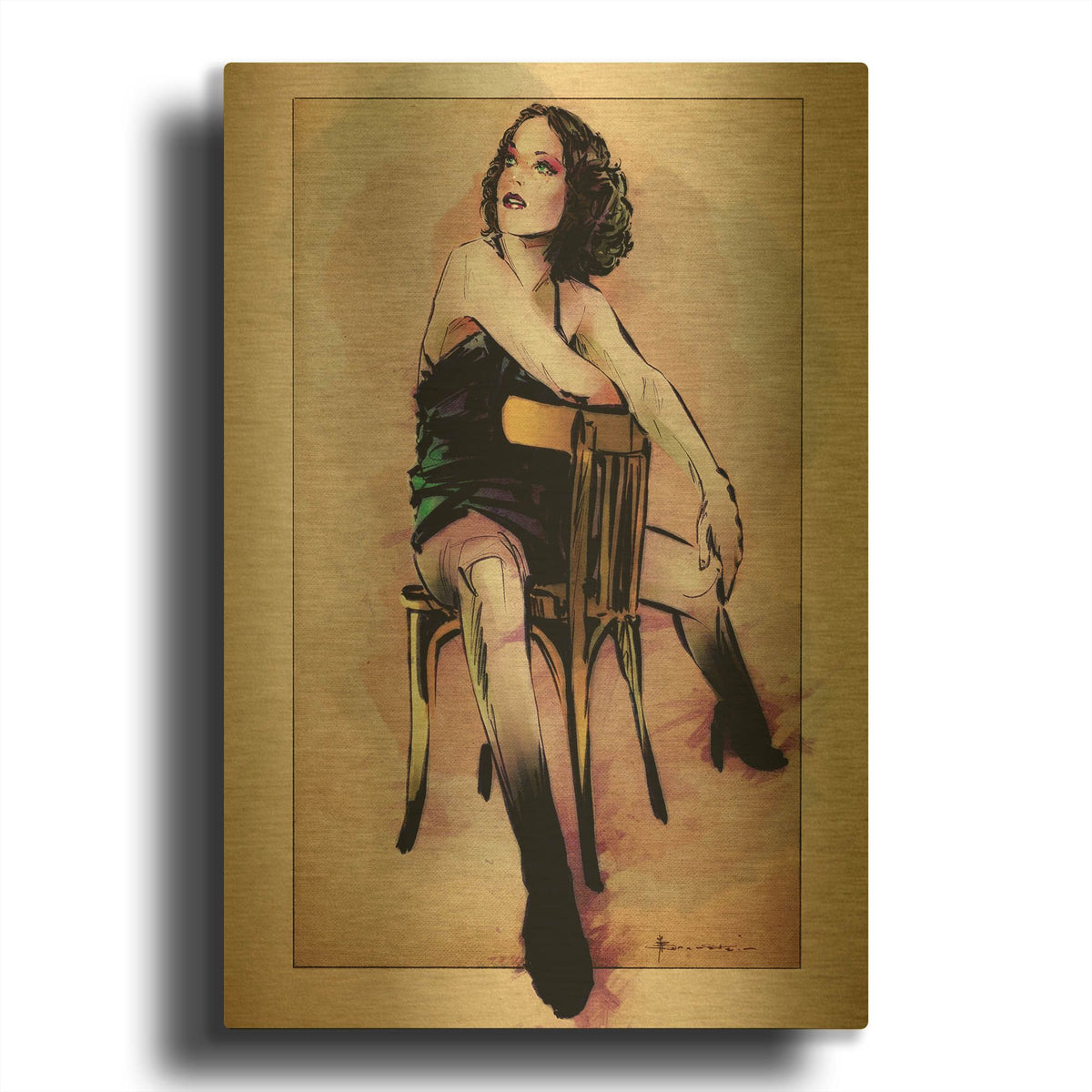 'Up Next' By TM Borenstein Gold Metal Wall Art