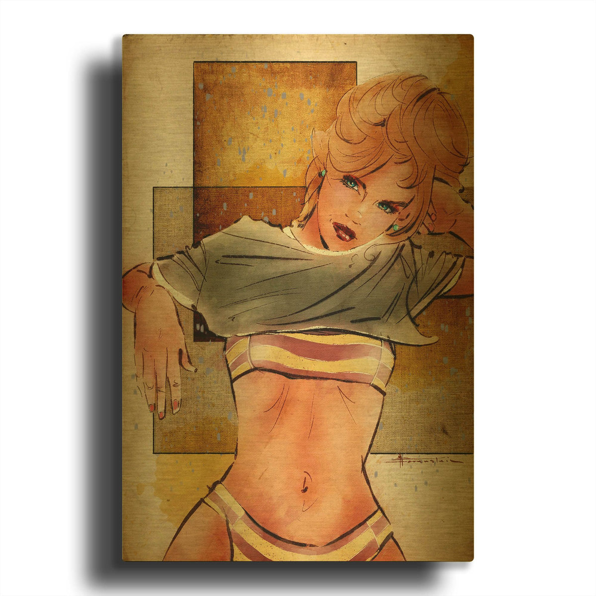 'Are You Serious' By TM Borenstein Gold Metal Wall Art