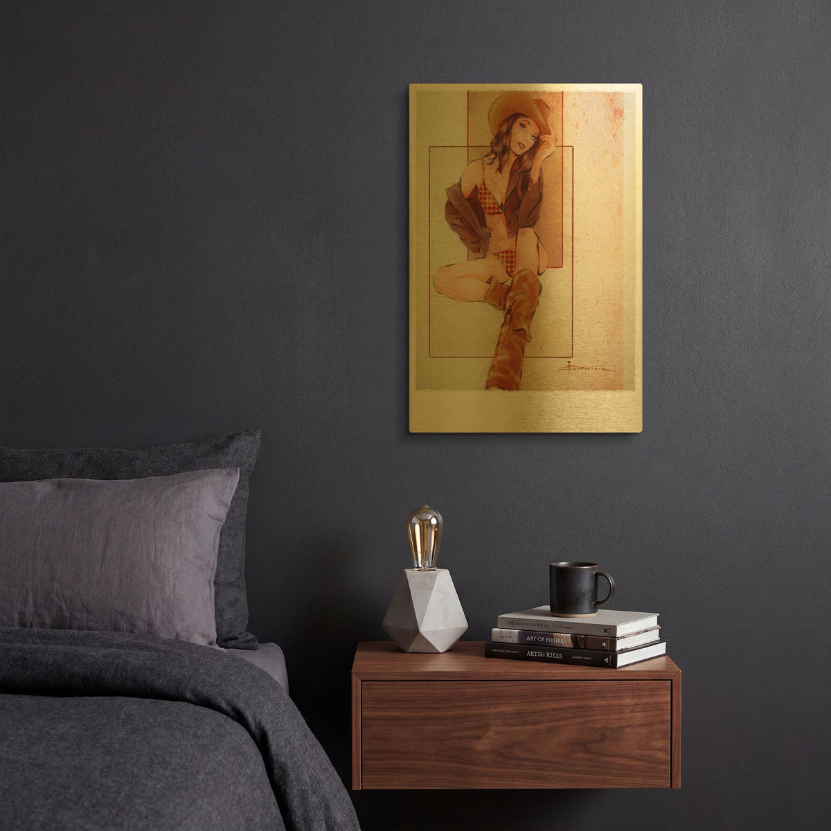 'Howdy' By TM Borenstein Gold Metal Wall Art