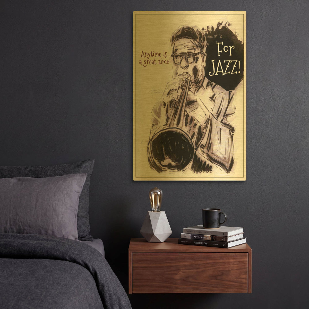 'Anytime Is A Great Time' By TM Borenstein Gold Metal Wall Art