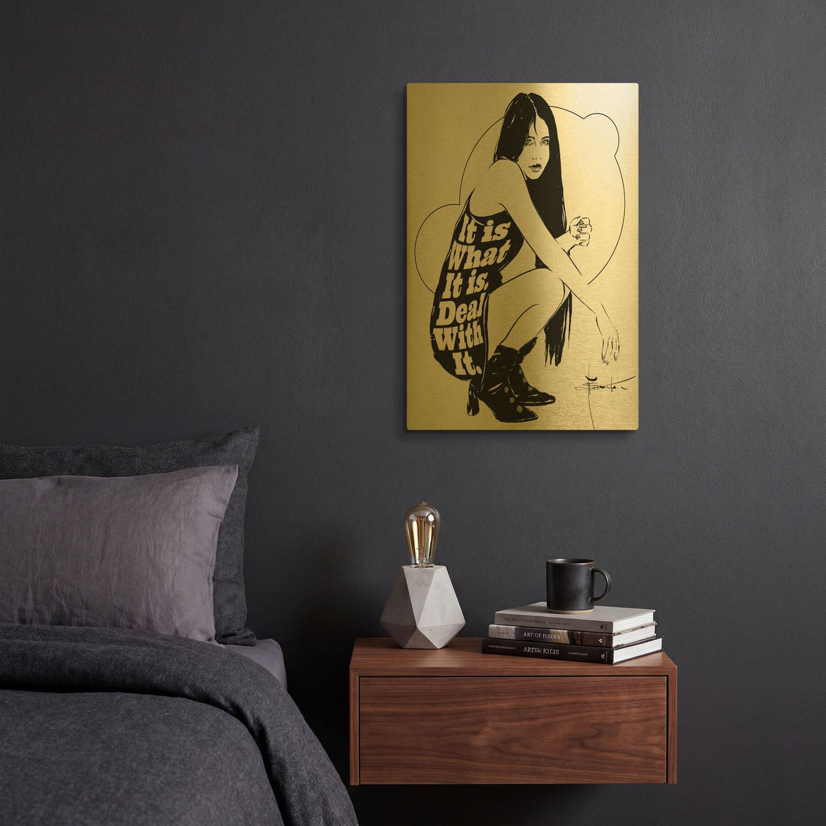 'It Is' By TM Borenstein Gold Metal Wall Art