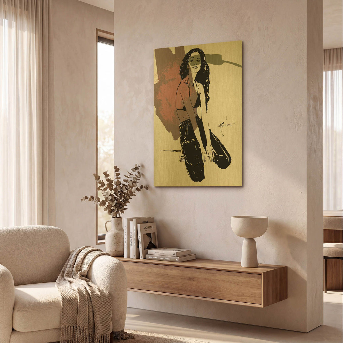 'Mind Game' By TM Borenstein Gold Metal Wall Art