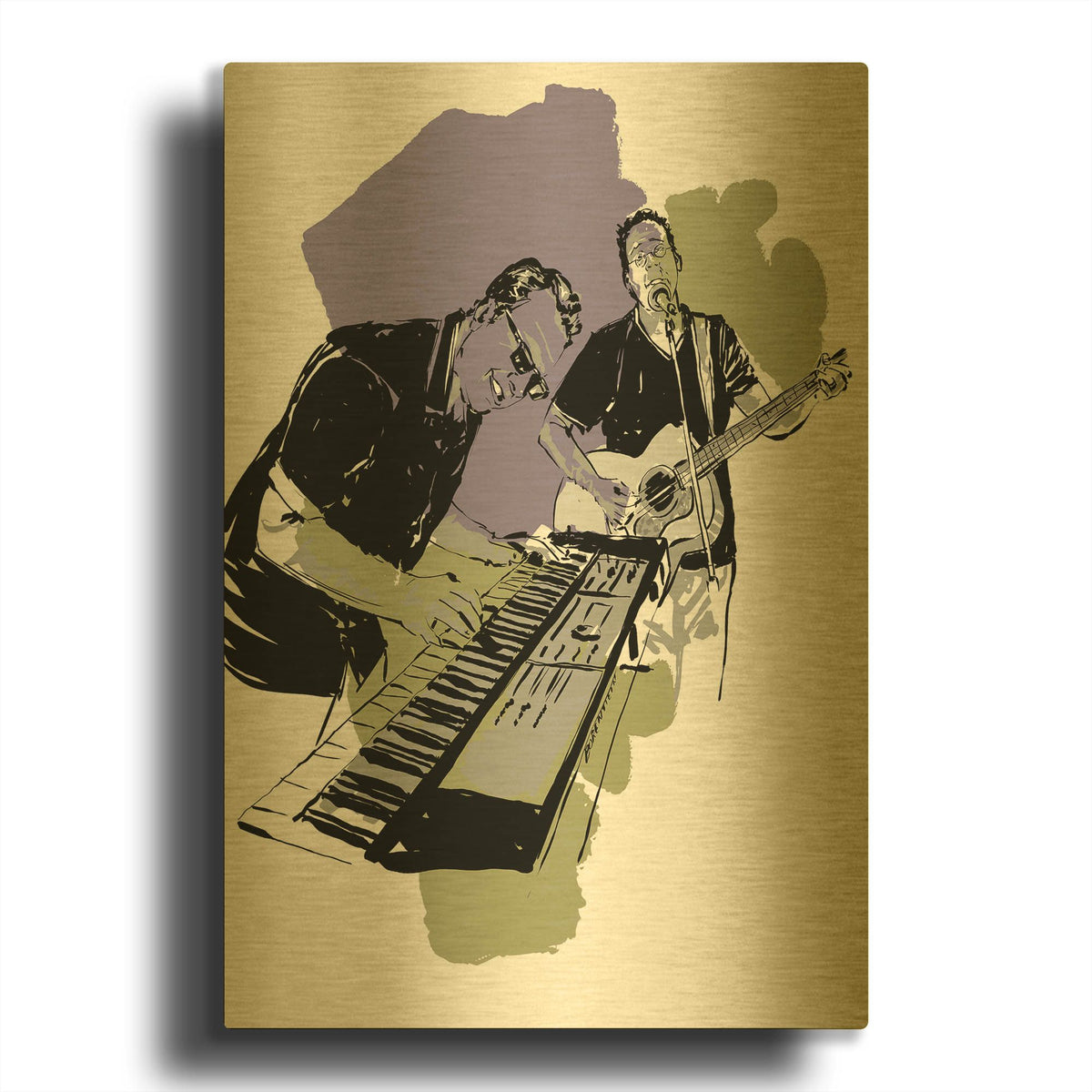 'Music Night' By TM Borenstein Gold Metal Wall Art