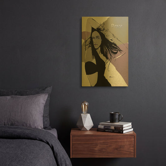'Peace' By TM Borenstein Gold Metal Wall Art