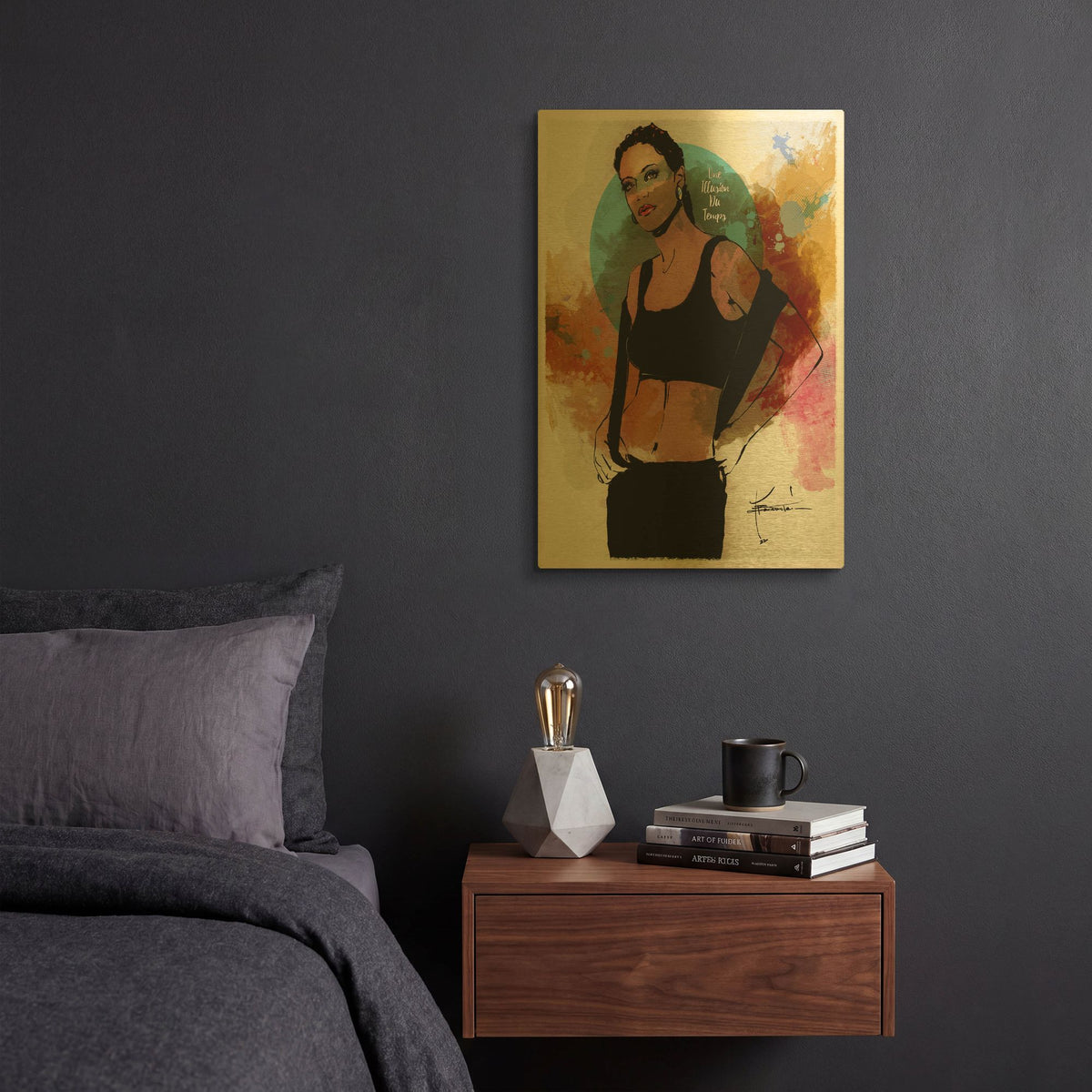 'An Illusion Of Time' By TM Borenstein Gold Metal Wall Art