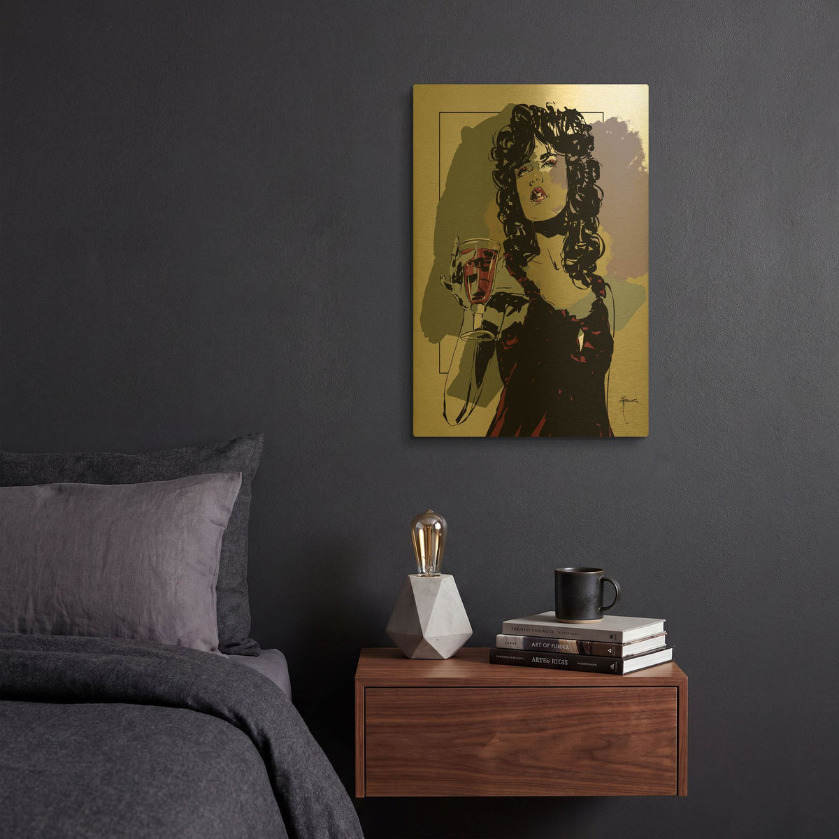 'Cheers To You' By TM Borenstein Gold Metal Wall Art