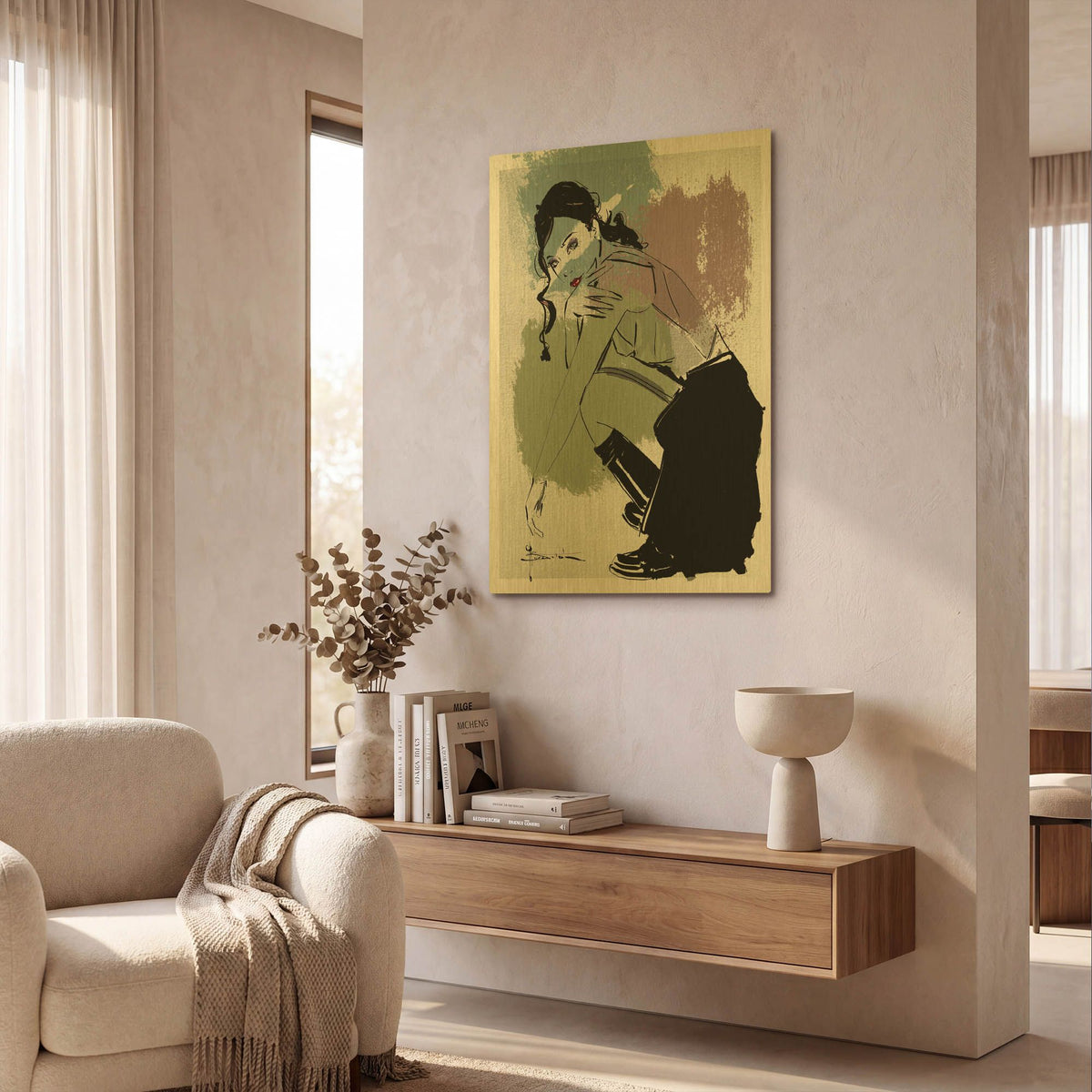 'Seasons In The Sand' By TM Borenstein Gold Metal Wall Art