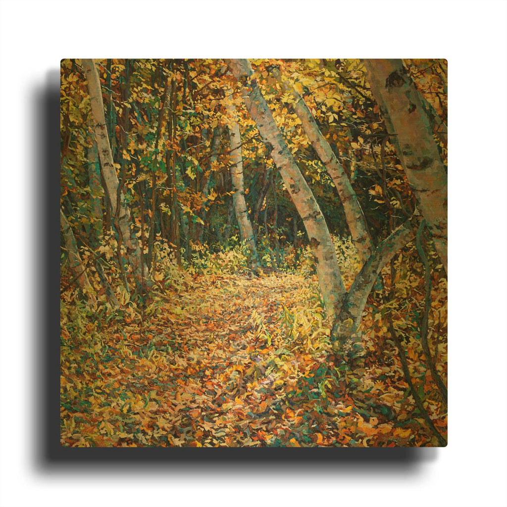 'Bend in the Trail' By Joanne Towers Gold Metal Wall Art