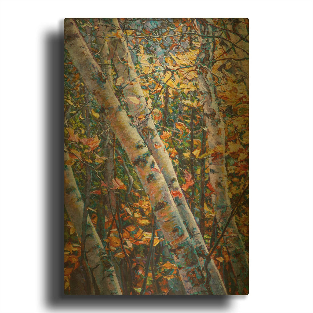 'Birches' By Joanne Towers Gold Metal Wall Art