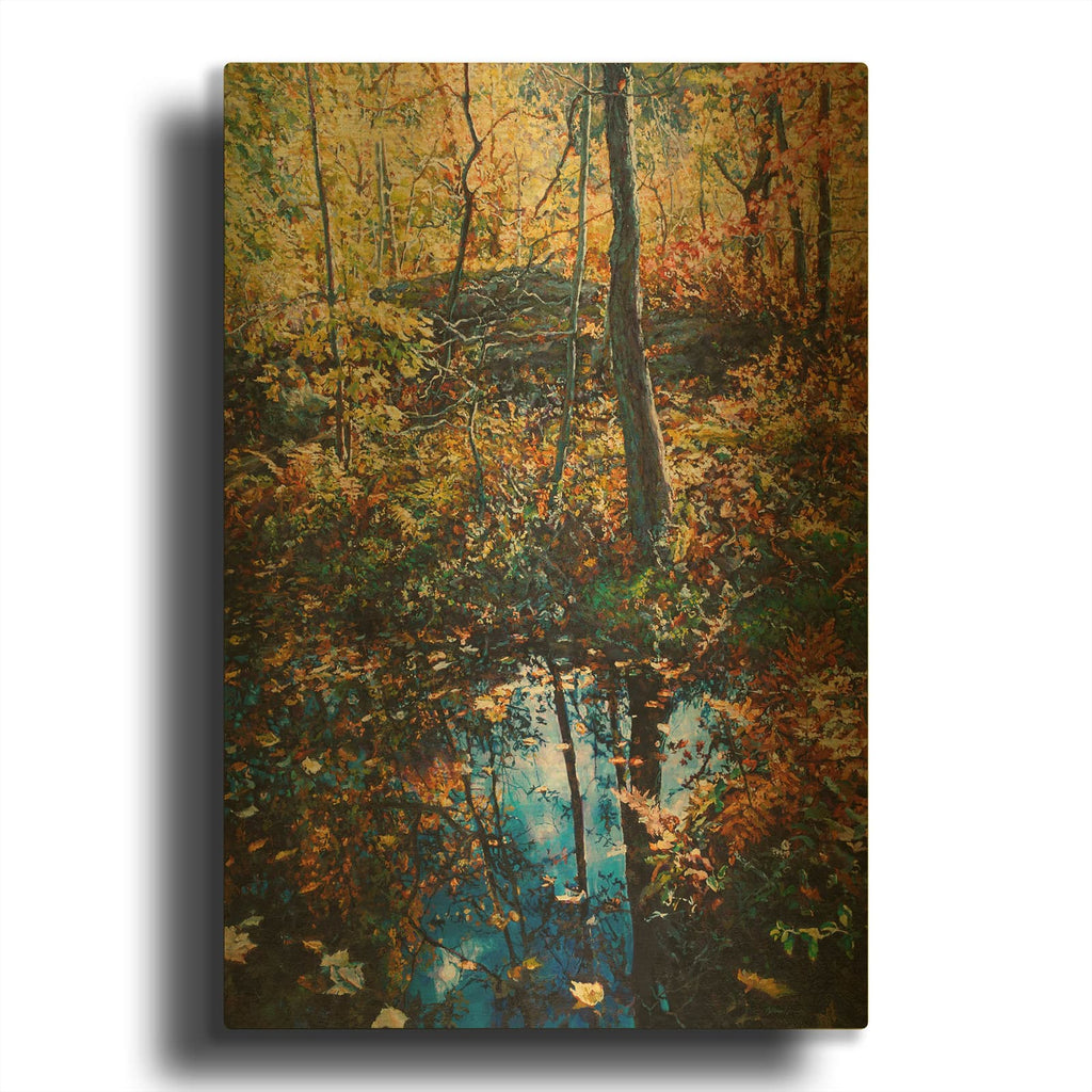 'Moss Island View' By Joanne Towers Gold Metal Wall Art