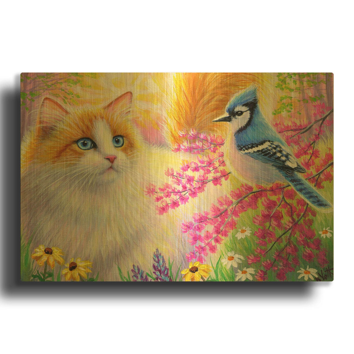 'Sunshine In Ambers Meadow' By Bridget Voth Gold Metal Wall Art
