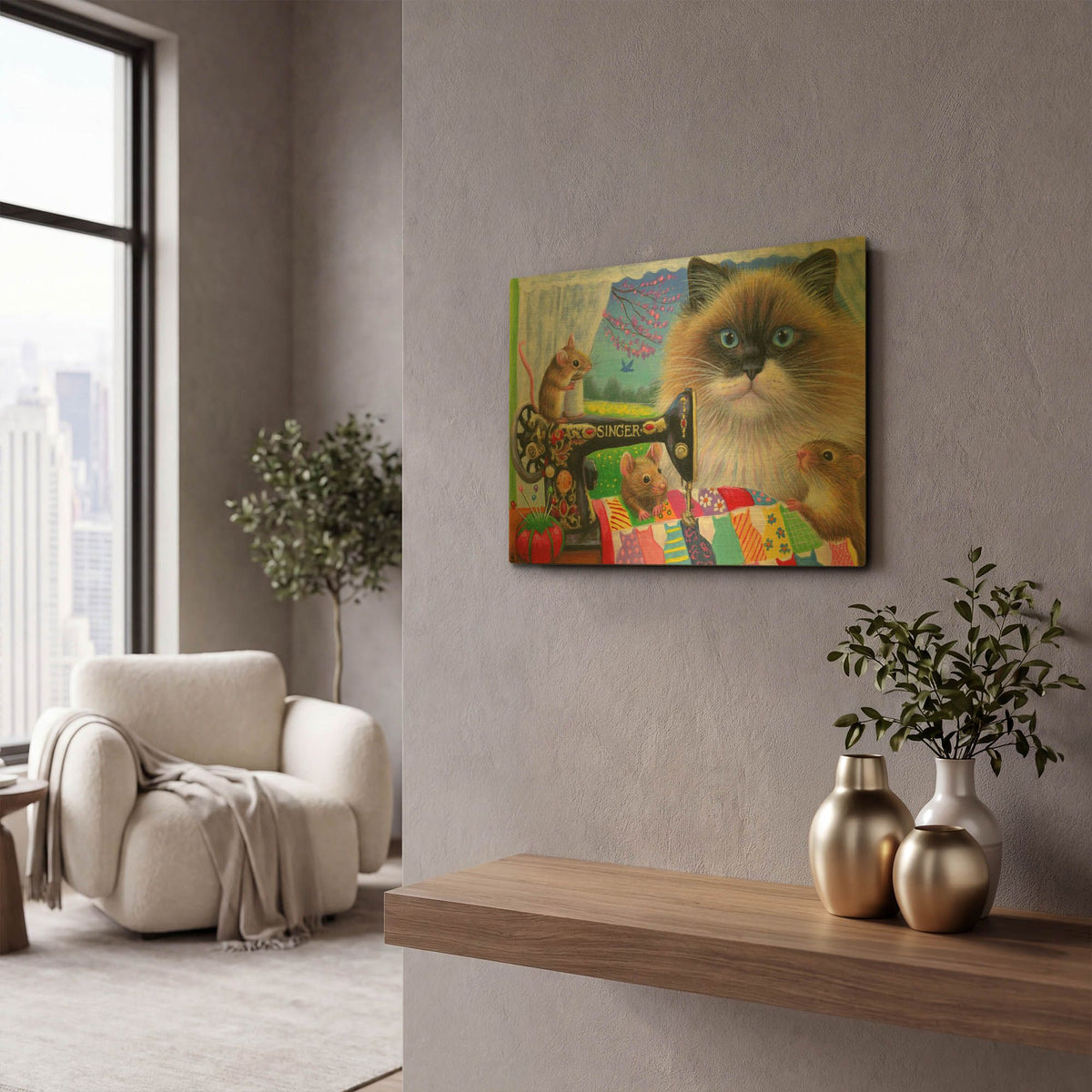 'Tiffanys Quilt' By Bridget Voth Gold Metal Wall Art