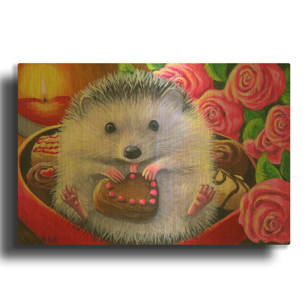 'Valentine Sweets' By Bridget Voth Gold Metal Wall Art