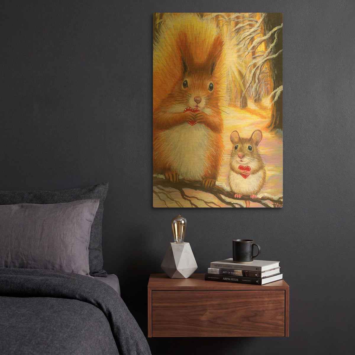 'Valentines For Friends7' By Bridget Voth Gold Metal Wall Art