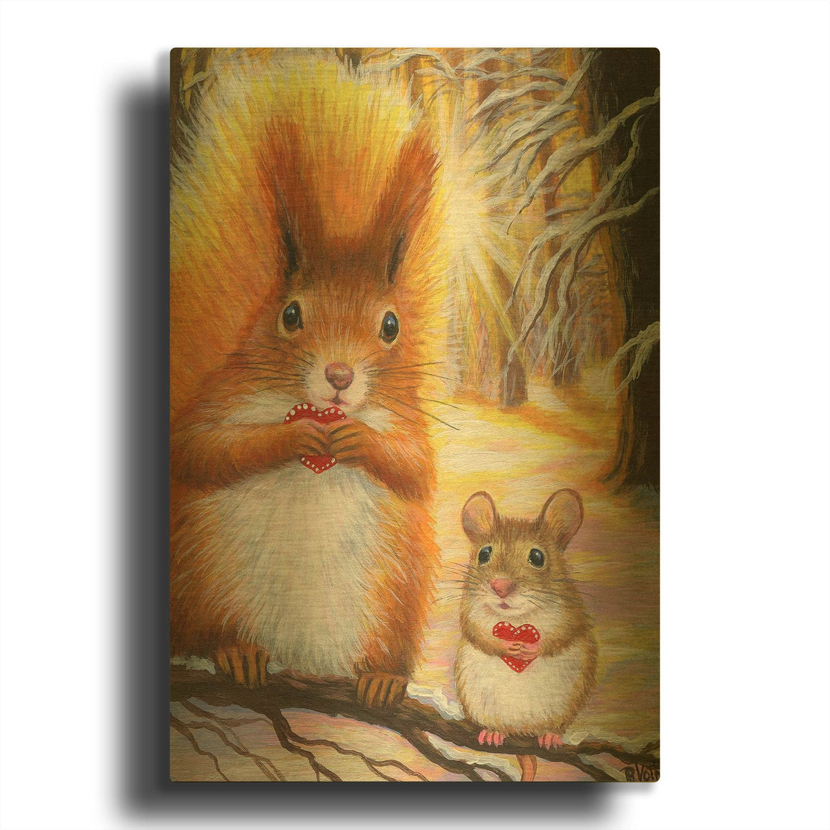 'Valentines For Friends7' By Bridget Voth Gold Metal Wall Art