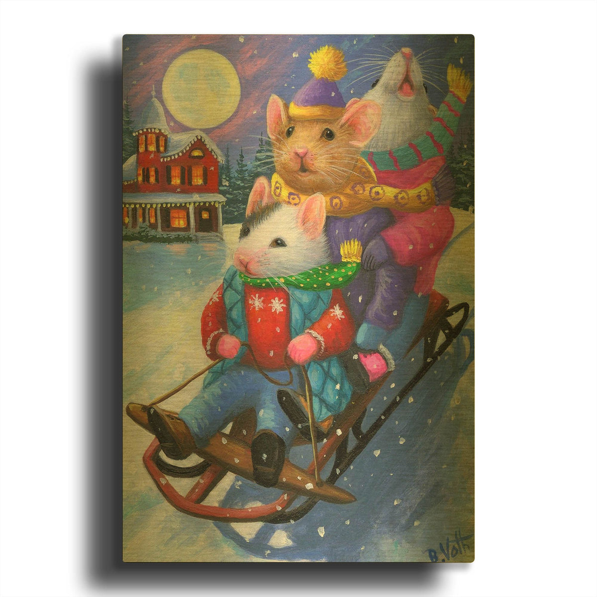 'Wheeeee3' By Bridget Voth Gold Metal Wall Art