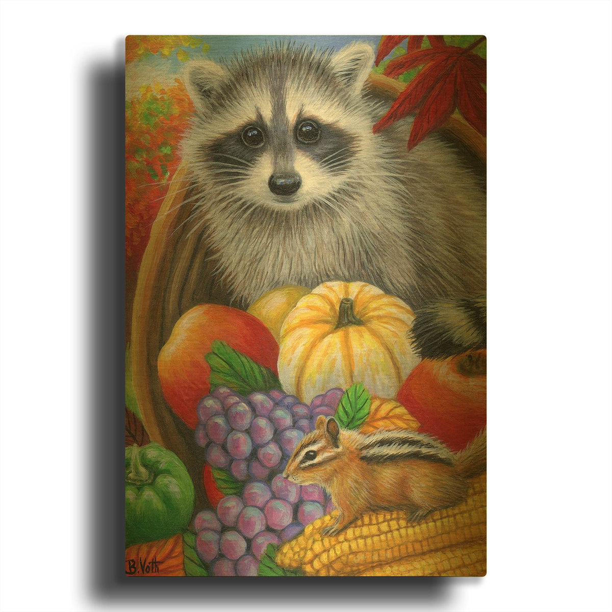 'Fall Bounty' By Bridget Voth Gold Metal Wall Art