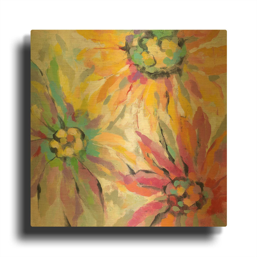 'Abstracted Petals I' By Silvia Vassileva Gold Metal Wall Art