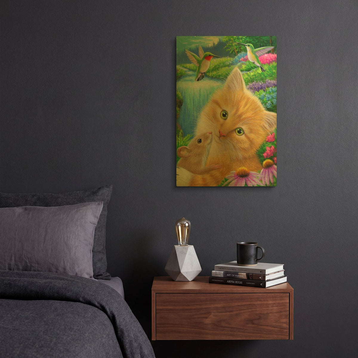'Moonlight Romance4' By Bridget Voth Gold Metal Wall Art