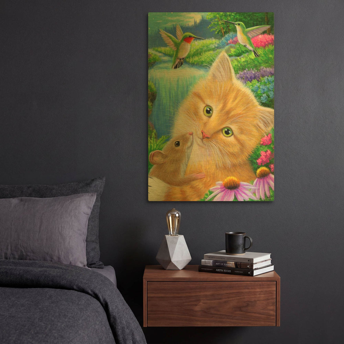 'Moonlight Romance4' By Bridget Voth Gold Metal Wall Art