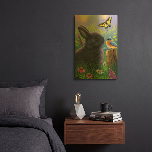 'Morning In Bunny' By Bridget Voth Gold Metal Wall Art