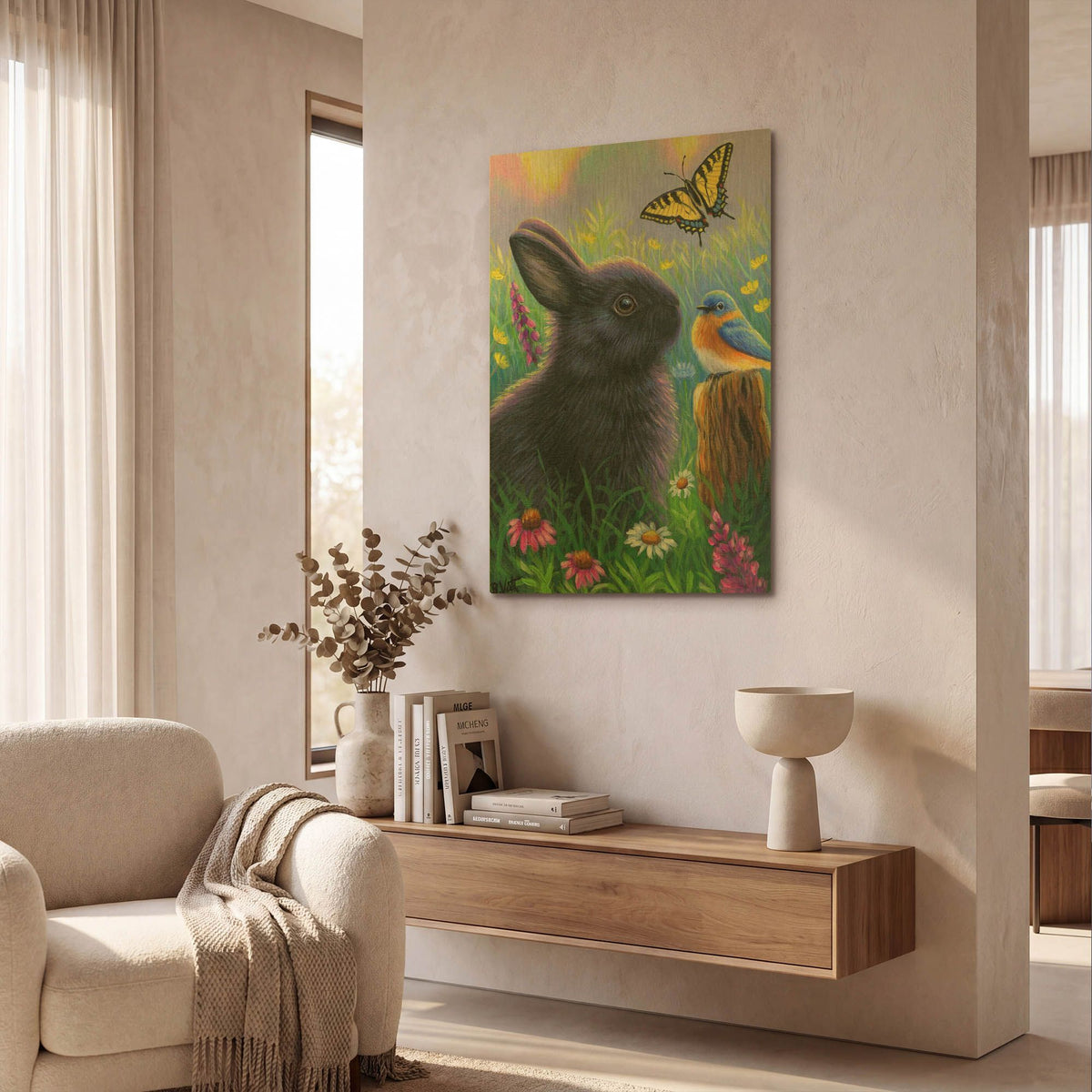 'Morning In Bunny' By Bridget Voth Gold Metal Wall Art