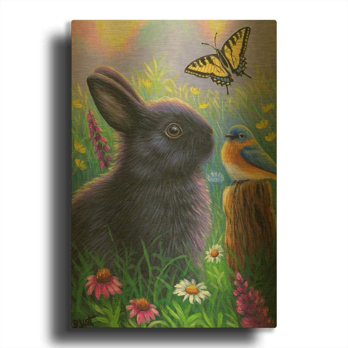 'Morning In Bunny' By Bridget Voth Gold Metal Wall Art