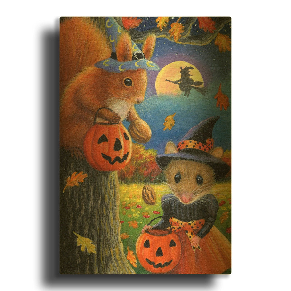'Nuts For Halloween1' By Bridget Voth Gold Metal Wall Art