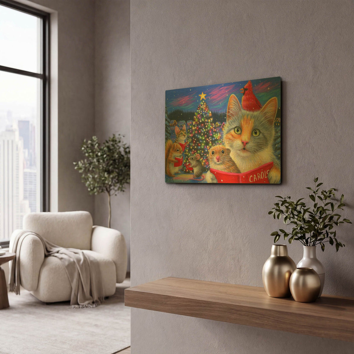 'O Christmas Tree4' By Bridget Voth Gold Metal Wall Art