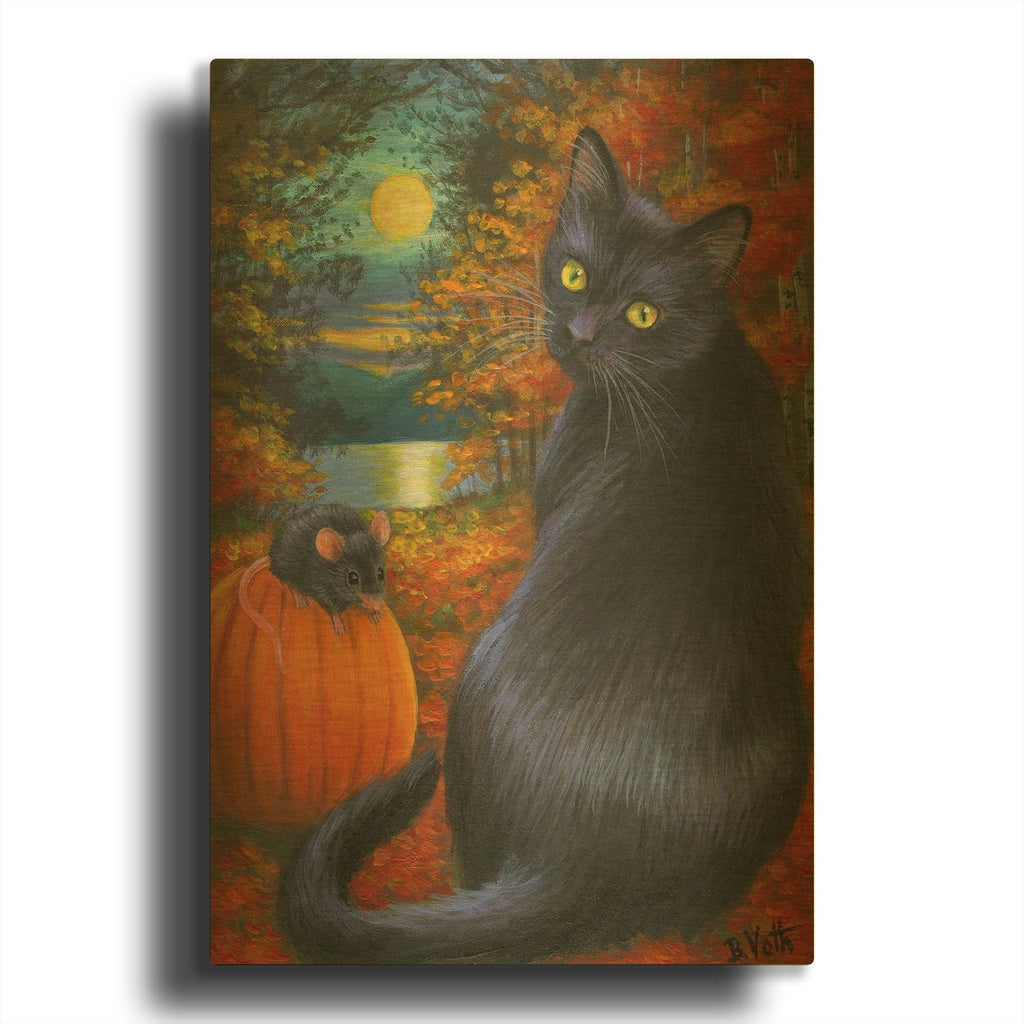 'October Moon 2' By Bridget Voth Gold Metal Wall Art