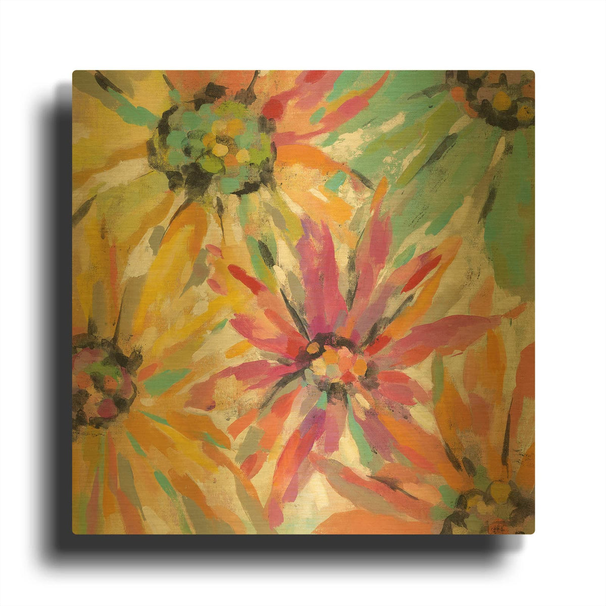 'Abstracted Petals II' By Silvia Vassileva Gold Metal Wall Art