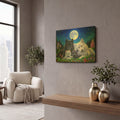 'Howling Moon' By Bridget Voth Gold Metal Wall Art