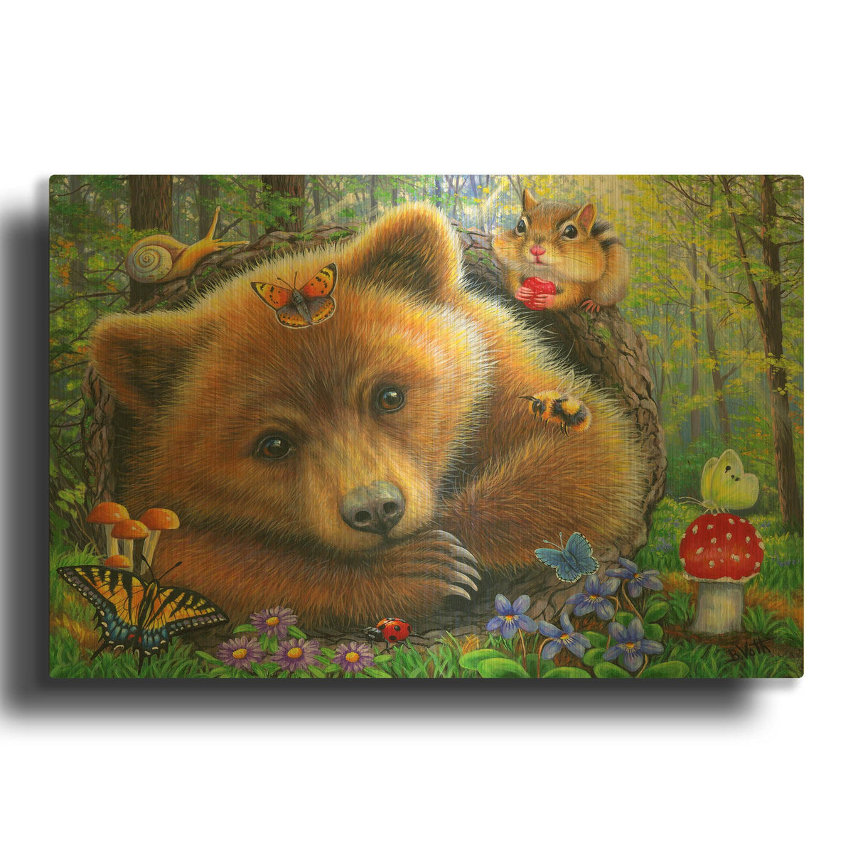 'Little Bear' By Bridget Voth Gold Metal Wall Art