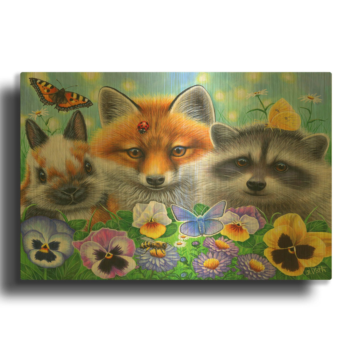 'The Garden Party' By Bridget Voth Gold Metal Wall Art