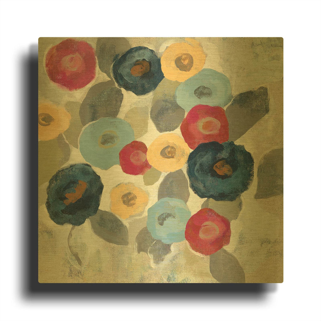 'Winter Flowers II' By Silvia Vassileva Gold Metal Wall Art