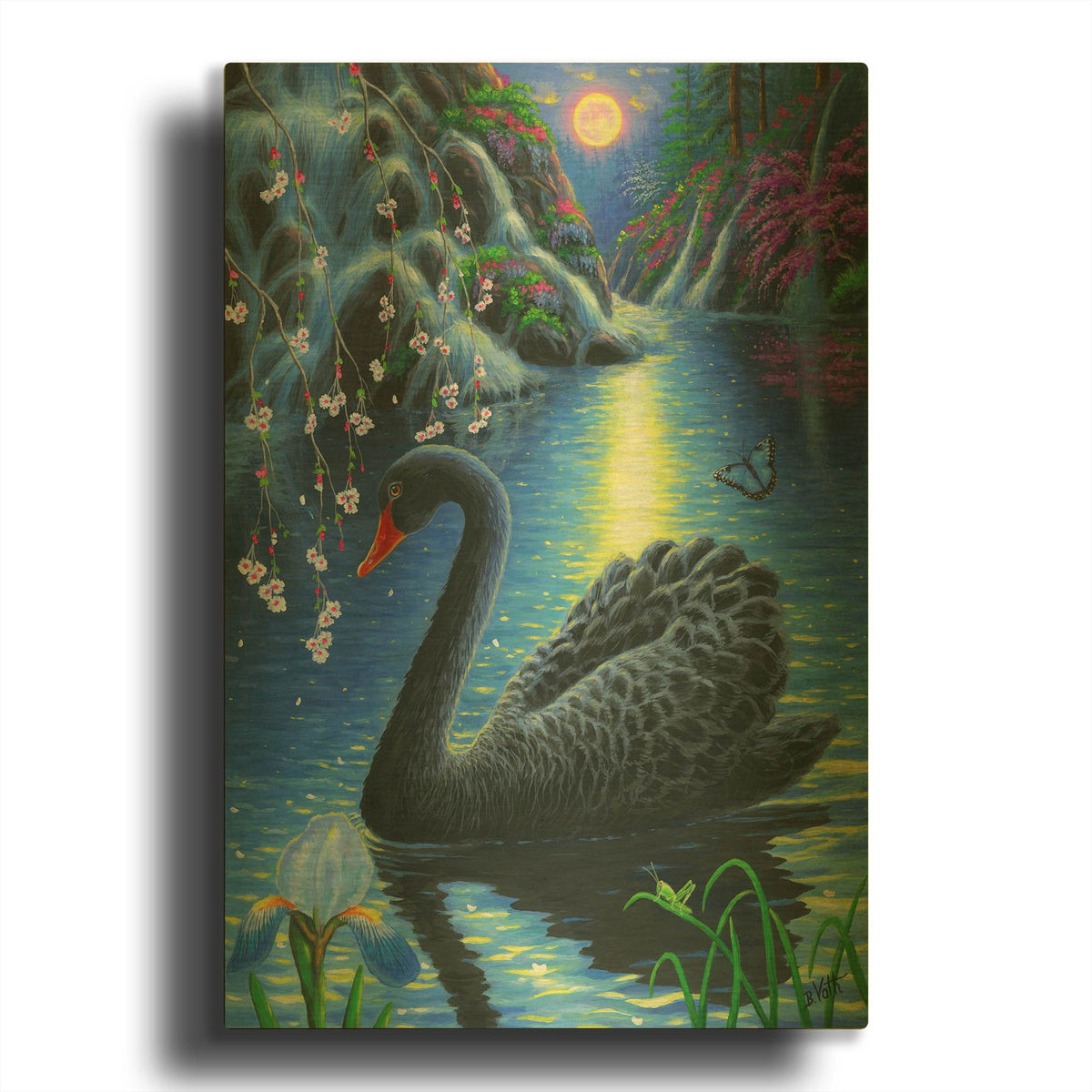 'Spring Moonlight' By Bridget Voth Gold Metal Wall Art