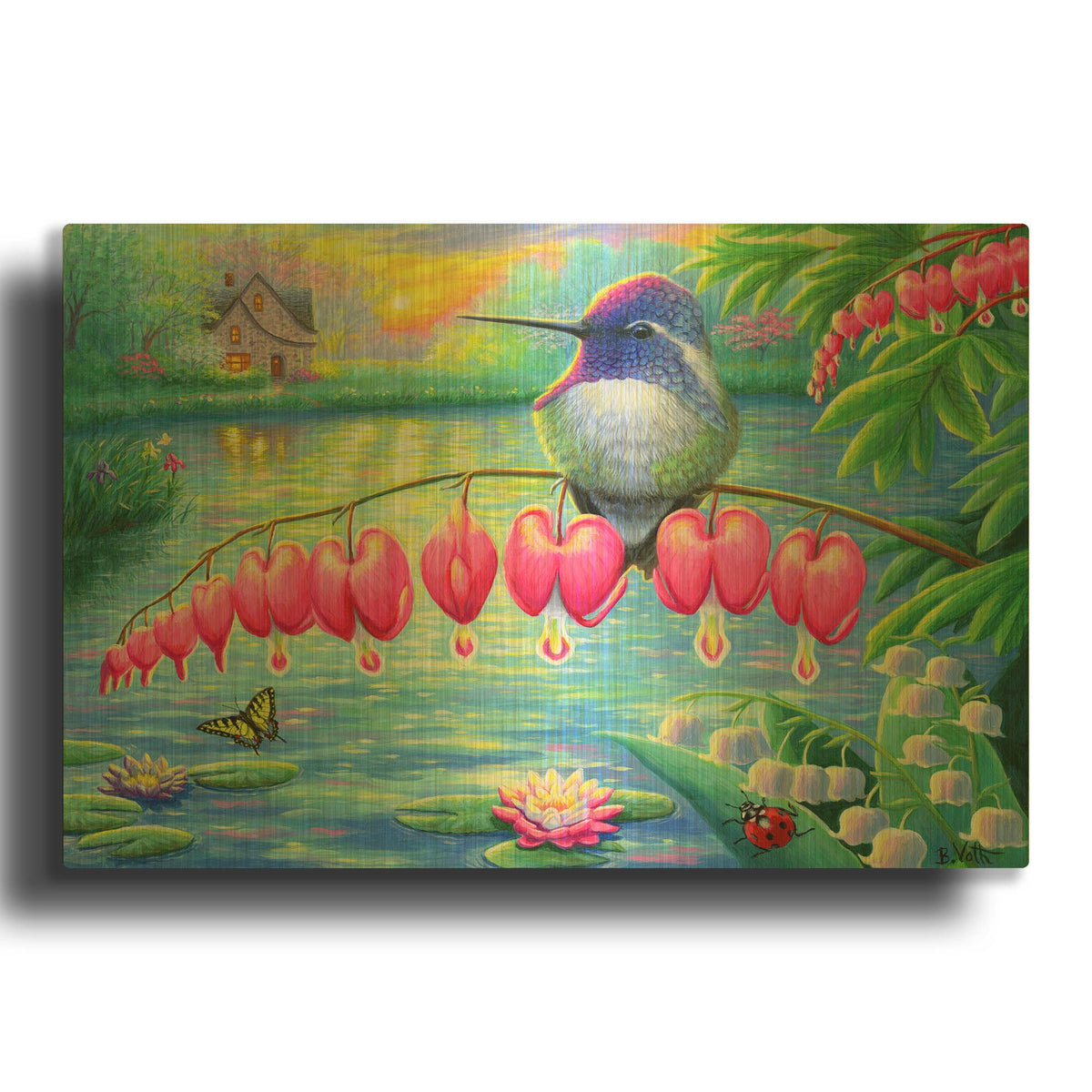 'Morning Glory' By Bridget Voth Gold Metal Wall Art