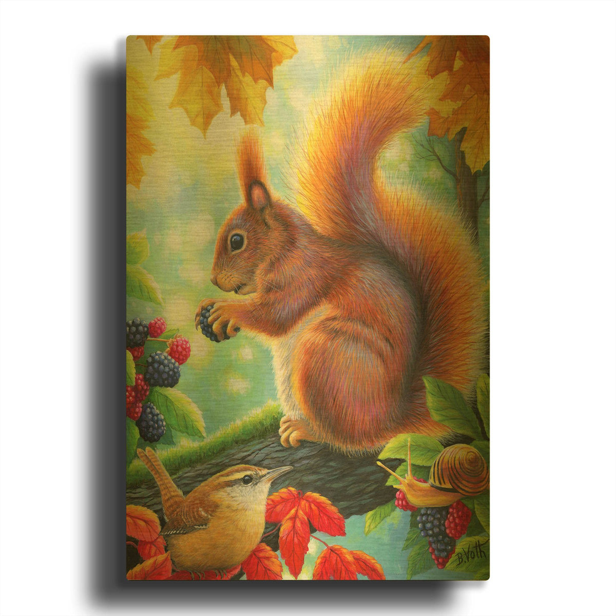 'Berry Happy' By Bridget Voth Gold Metal Wall Art
