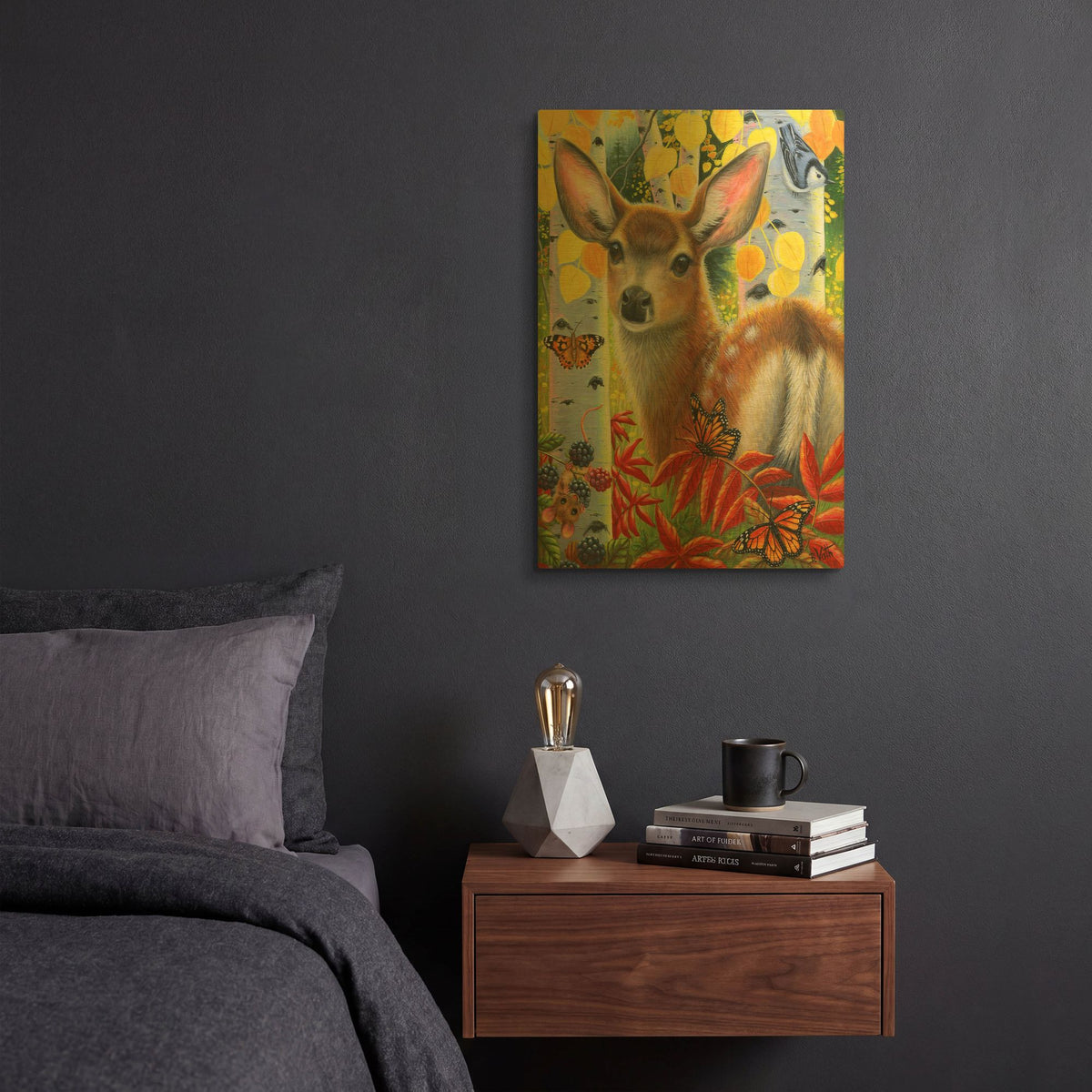 'Little Fawn' By Bridget Voth Gold Metal Wall Art
