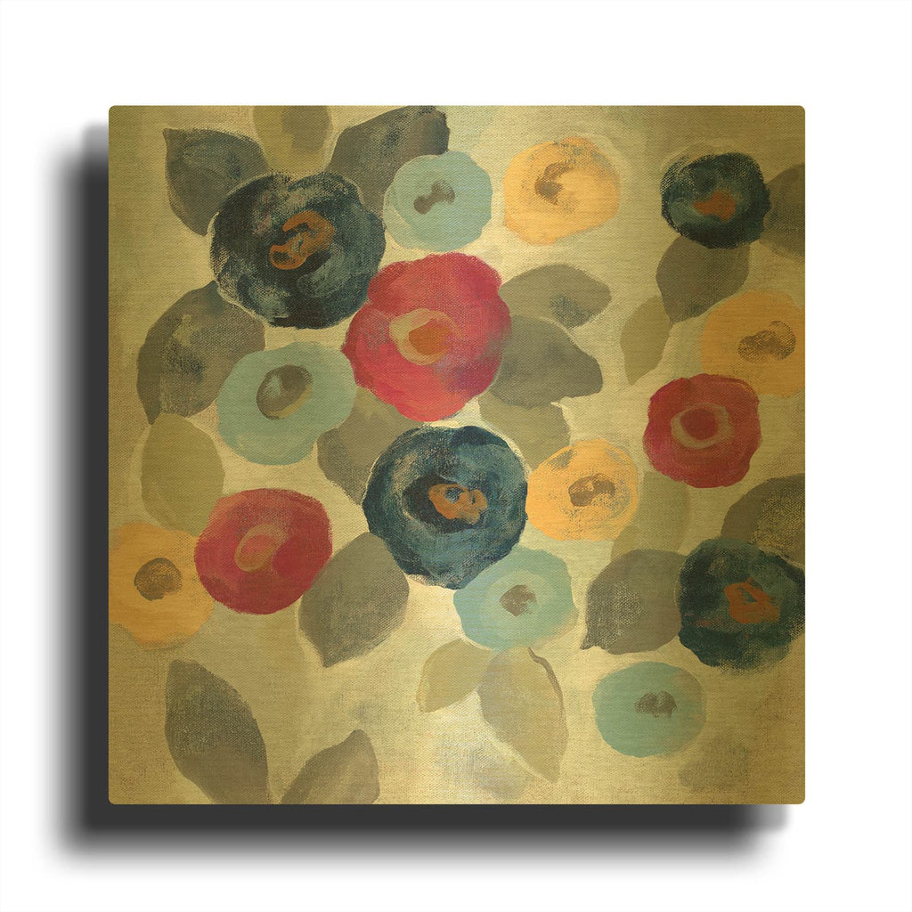 'Winter Flowers III' By Silvia Vassileva Gold Metal Wall Art