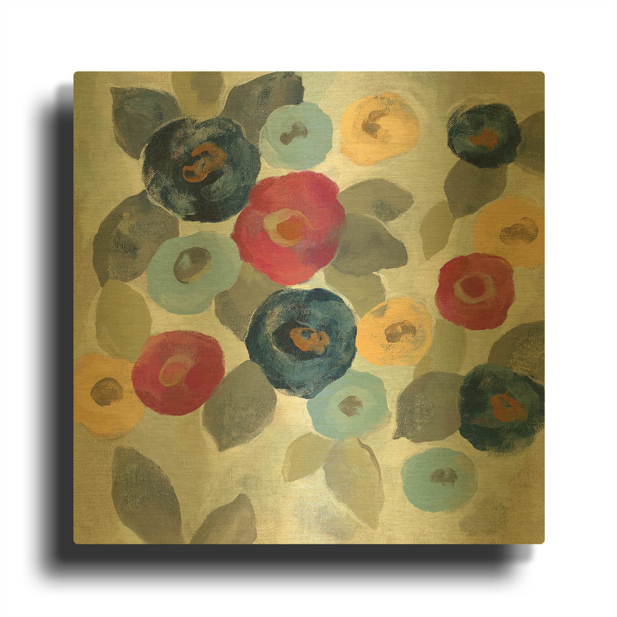 'Winter Flowers III' By Silvia Vassileva Gold Metal Wall Art