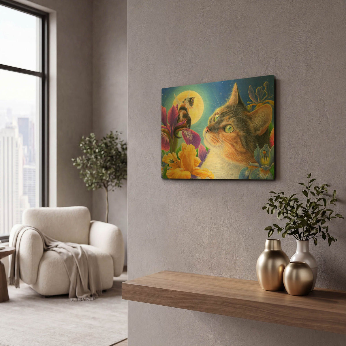 'Magic in the Moonlight' By Bridget Voth Gold Metal Wall Art