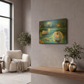 'Lamplight Lake' By Bridget Voth Gold Metal Wall Art