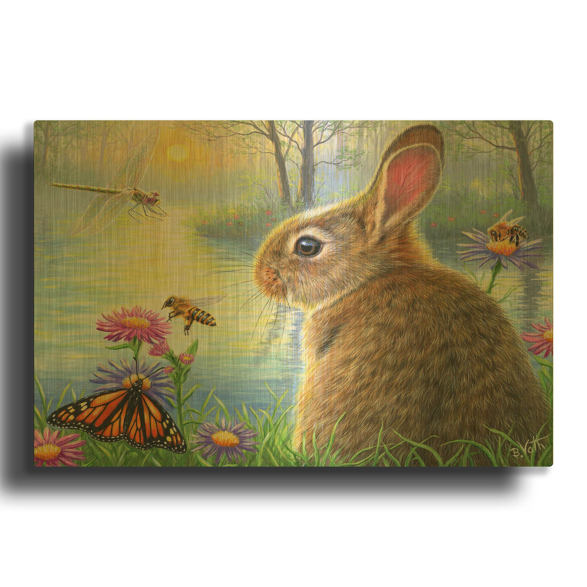 'The Hum of Summer' By Bridget Voth Gold Metal Wall Art
