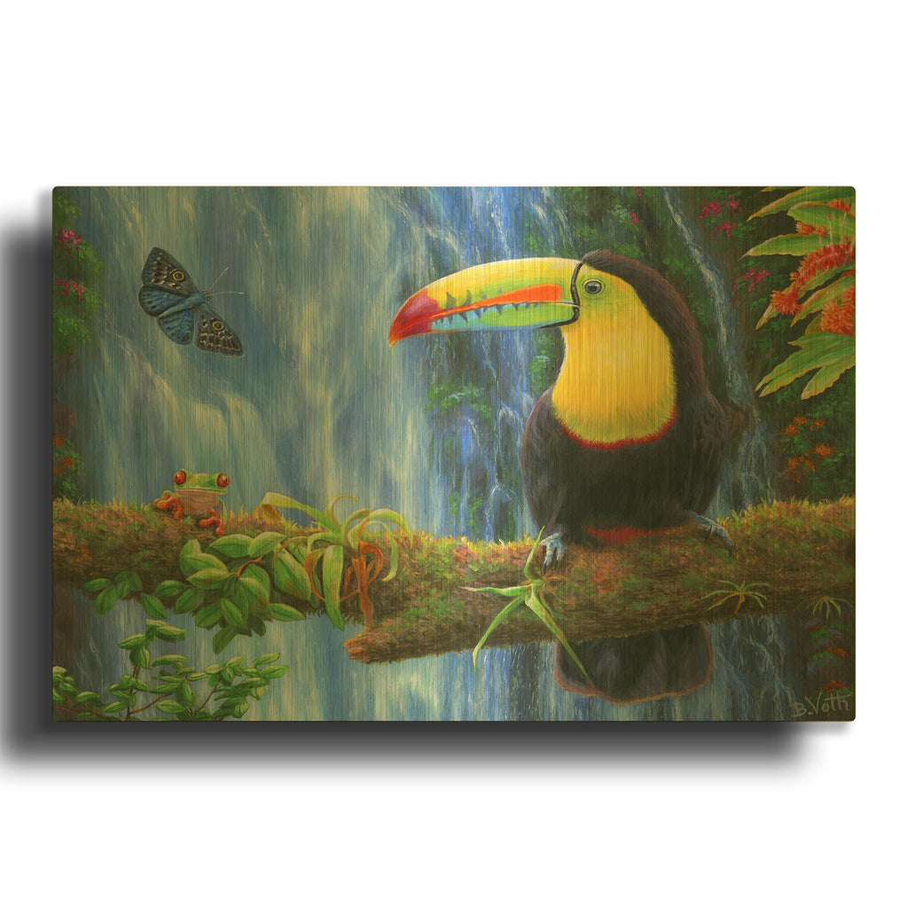 'Rain Forest Summer' By Bridget Voth Gold Metal Wall Art